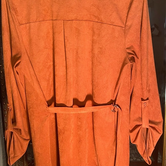 Fashion Nova Suede Tunic + Cardigan Set | Rust Orange | Size M - Picture 3 of 6